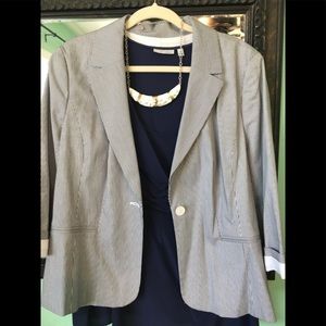 Halogen - Navy Pinstripe Casual Blazer